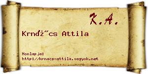 Krnács Attila névjegykártya