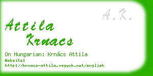 attila krnacs business card