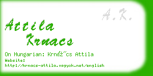 attila krnacs business card